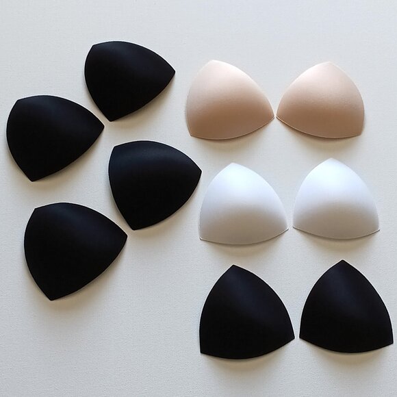 Bundle / Lot Foam Bra Inserts - 5 Pairs / Sets Black, Beige, White Size Medium - Picture 2 of 2
